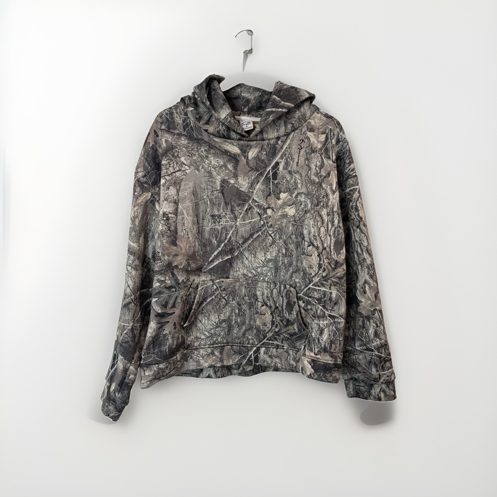 Realtree Camo Heavyweight Pullover Hoodie Size M Fleece Lined Streetwear Style
